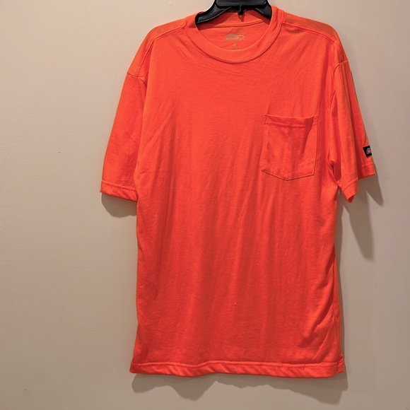 Genuine Dickies Men’s Orange Short Sleeve Fromt Pocket T-Shirt - Picture 3 of 6